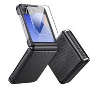 Focusor Funda para Samsung Z Flip 6 / Z Flip 5 Protector de pantalla, a prueba de golpes rígido antiarañazos Slim Fit, diseño de cremallera, antideslizante antihuellas funda para Galaxy Z Flip 6 2024,