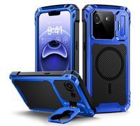 Focusor para Funda iPhone 16e con Pantalla Incorporado, Soporte para Cámara Carcasa Metal Armor Antigolpes Militar 360 Grados Completa Resistente Irrompible Robusta Blindada Case, Azul