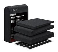 Focusound Almohadillas de aislamiento de monitor para monitores de 3 a 4.5 pulgadas, paquete de 2 espuma acústica de alta densidad