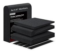 Focusound Almohadillas de aislamiento de monitor para monitores de 6 a 8 pulgadas, paquete de 2 espuma acústica de alta densidad