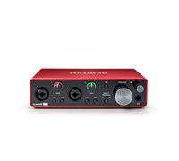 Focusrite Scarlett 2i2 [3.ª Gen] Interfaz de Audio USB-C | 2 preamplificadores de micrófono, 2 entradas Hi-Z, 24 bits/192 kHz, modo Air, Gain Halos, monitorización directa