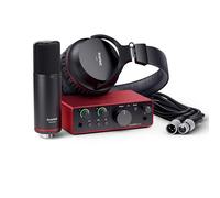 Focusrite Scarlett Solo Studio 4.ª gen. paquete de interfaz de audio USB con micrófono de condensador y auriculares para grabar, componer, retransmitir en directo y emitir pódcast