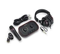 Focusrite Vocaster One Studio: interfaz de pódcast para grabar como un creador independiente, con micrófono Vocaster DM1 y auriculares HP60v estudio