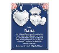 Focxoio Collar con medallón de corazón para mujer, regalo de mensaje secreto que se puede abrir, joyería romántica grabada para ella, esposa, novia, madre, abuela, hermana, mejor amiga, tía, Acero