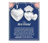 Focxoio Collar con medallón de corazón para mujer, regalo de mensaje secreto que se puede abrir, joyería romántica grabada para ella, esposa, novia, madre, abuela, hermana, mejor amiga, tía, Acero