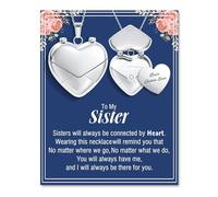 Focxoio Collar con medallón de corazón para mujer, regalo de mensaje secreto que se puede abrir, joyería romántica grabada para ella, esposa, novia, madre, abuela, hermana, mejor amiga, tía, Acero