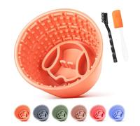 Focxoio Comedero lento para perros que reducen la ansiedad por comer lentamente, cuenco para lamer perros, apto para todos los tamaños de perros, fácil de limpiar, naranja