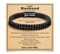 Focxoio Regalos para hombres, pulseras de eslabones de cadena Franco, día de San Valentín, aniversario, Navidad, regalos de cumpleaños para él, novio, marido, de novia, esposa, pulseras To My Man con