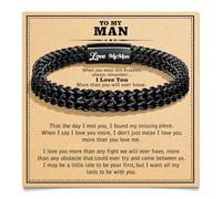 Focxoio Regalos para hombres, pulseras de eslabones de cadena Franco, día de San Valentín, aniversario, Navidad, regalos de cumpleaños para él, novio, marido, de novia, esposa, pulseras To My Man con