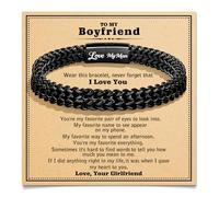 Focxoio Regalos para hombres, pulseras de eslabones de cadena Franco, día de San Valentín, aniversario, Navidad, regalos de cumpleaños para él, novio, marido, de novia, esposa, pulseras To My Man con