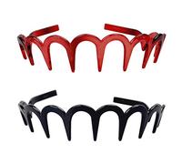 Fodattm 2PCS Zig Zag Tiburón Diente Diadema de plástico Peine para el pelo de las mujeres Aro accesorios para el pelo (E#)