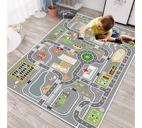 FODELIUY Alfombra Coches Infantil, Alfombra Carretera NiñOs, Alfombra Infantil Carretera Antideslizante, Lavable 120×160cm