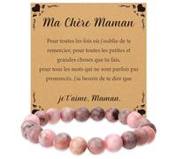 Fodfgxf Pulsera Fete des Meres Idee Regalo Maman Pulseras Fete des Meres Regalo para Mamá Original Gracias Regalos Cumpleaños Mamás Amor Regalos para su Mamás Les Meres Noel San Valentín Rosa, Piedra