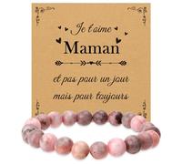Fodfgxf Pulsera Fete des Meres Idee Regalo Maman Pulseras Fete des Meres Regalo para Mamá Original Gracias Regalos Cumpleaños Mamás Amor Regalos para su Mamás Les Meres Noel San Valentín Rosa, Piedra