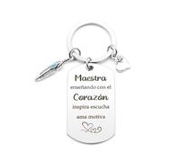 Fodfgxf Regalo para Profesora Llavero Regalo Profe Maestra Cumpleaños Regalos Profesora Primaria Guarderia Ideas Regalos Profesor de Infantil Originales Fin de Curso Navidad Reyes San Valentín