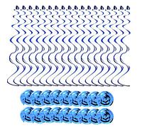 Fodlon 18pcs Serpentinas Cumpleaños Espiral, Decoraciones Techo Forma Remolino, Reutilizables Adornos Colgar Remolino para Baby Shower, Boda, Navidad, Fiesta (Azul)