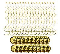 Fodlon 18pcs Serpentinas Cumpleaños Espiral, Decoraciones Techo Forma Remolino, Reutilizables Adornos Colgar Remolino para Baby Shower, Boda, Navidad, Fiesta (Oro)