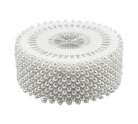 Fodlon 480Piezas Alfileres para Modista, Alfileres Cabeza de Perla Alfileres de Cabeza de Vidrio Alfiler de Costura Multicolor Alfileres Rectos para Coser DIY Arte Decoración (Blanco)