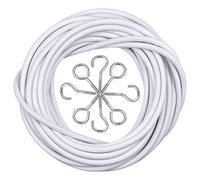 Fodlon Gusanillo para Cortinas, Alambre Cortinas 10 Metros Cuerdas Cortinas con 20 Piezas Cáncamos y 20 Piezas Ganchos Atornillables para Cortinas