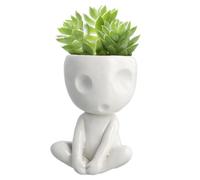 Fodlon Maceta Luminiscente - Maceta de Cerámica con Cara Encantadora para Suculentas y Cactus - Decoración para el Hogar y la Oficina