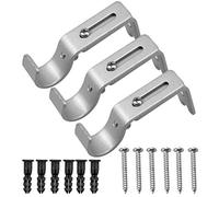 Fodlon Set de 3 Soportes Ajustables de Pared, Barra de Cortina Soportes, Soporte de Poste de Cortina de Metal Soportes para Cortinas
