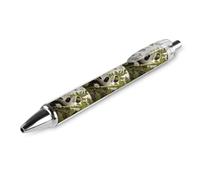 FodPand Bolígrafos retráctiles con clip de bolsillo, bolígrafo de gel negro, punta fina de 0,5 mm, tinta líquida de secado rápido, bolígrafos de panda de escritura suave, suministros de oficina para