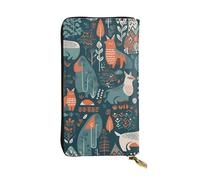 FodPand Cartera ultrafina de piel sintética para mujeres y hombres, con cremallera, tarjetero de crédito, bolso largo de mano de astronauta, Animales escandinavos, One Size, Clásico