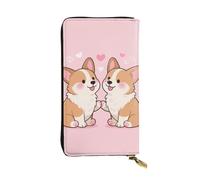 FodPand Cartera ultrafina de piel sintética para mujeres y hombres, con cremallera, tarjetero de crédito, bolso largo de mano, bonito bolso de mano de cerdo para natación, Cute Corgis Love, One Size