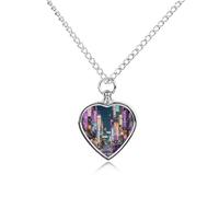FodPand Collar de urna de las calles de Tokio morado personalizado para cenizas, collar conmemorativo para mascotas con kit de relleno, cadena ajustable de 27.6 pulgadas, joyería funeraria, joyería de