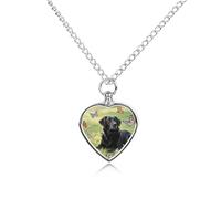 FodPand Collar de urna de perro negro con mariposas personalizadas para cenizas, collar conmemorativo para mascotas con kit de relleno, cadena ajustable de 27.6 pulgadas, joyería funeraria, joyería de