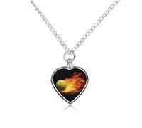 FodPand Collar personalizado con urna de fotos de tenis ardiente para cenizas, collar conmemorativo para mascotas con kit de relleno, cadena ajustable de 27.6 pulgadas, joyería funeraria, joyería de