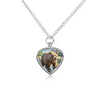 FodPand Collar personalizado con urna de oso cruzando el río para cenizas, collar conmemorativo para mascotas con kit de relleno, cadena ajustable de 27.6 pulgadas, joyería funeraria, joyería de