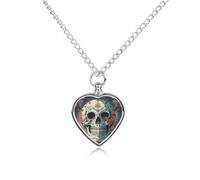 FodPand Collar personalizado de urna de polilla de la muerte de esqueleto para cenizas, collar conmemorativo para mascotas con kit de relleno, cadena ajustable de 27.6 pulgadas, joyería funeraria