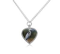 FodPand Collar personalizado de urna para mascotas, acero de titanio, garza de cremación, joyería con kit de embudo, collar conmemorativo, regalo de recuerdo, colgante con foto personalizada para