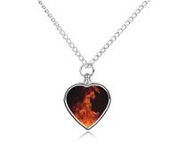 FodPand Collar personalizado de urna para mascotas, acero de titanio, joyería de cremación de fuego bailando con kit de embudo, collar conmemorativo, regalo de recuerdo, colgante con foto