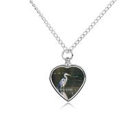 FodPand Collares personalizados con estampado de garza gris para cenizas, collar conmemorativo para mascotas con kit de relleno, cadena ajustable de 27.6 pulgadas, joyería funeraria, joyería de