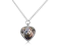 FodPand Collares personalizados con urna de hurón peludo para cenizas, collar conmemorativo para mascotas con kit de relleno, cadena ajustable de 27.6 pulgadas, joyería funeraria, joyería de cremación
