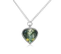 FodPand Collares personalizados de urna de bosque de fantasía para cenizas, collar conmemorativo para mascotas con kit de relleno, cadena ajustable de 27.6 pulgadas, joyería funeraria, joyería de