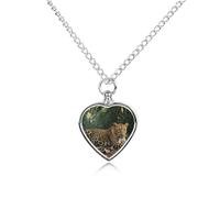FodPand Collares personalizados de urna de leopardo de la selva para cenizas, collar conmemorativo para mascotas con kit de relleno, cadena ajustable de 27.6 pulgadas, joyería funeraria, joyería de
