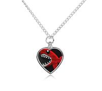 FodPand Collares personalizados de urna de tiburón rojo y negro para cenizas, collar conmemorativo para mascotas con kit de relleno, cadena ajustable de 27.6 pulgadas, joyería funeraria, joyería de