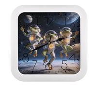 FodPand Interstellar Leap - Reloj de pared, funciona con pilas, moderno reloj cuadrado redondeado retro para dormitorio, sala de estar, oficina, hogar, gimnasio, porche, decoración interior y exterior