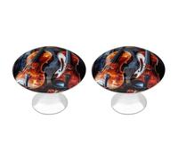 FodPand Paquete de 2 pomos de armario de 1.1 pulgadas de un solo agujero, tiradores decorativos para muebles de violín y violonchelo para tocador, cocina, baño, armario, tocador, puerta de armario