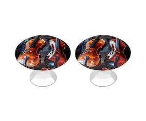 FodPand Paquete de 2 pomos de armario de 1.1 pulgadas de un solo agujero, tiradores decorativos para muebles de violín y violonchelo para tocador, cocina, baño, armario, tocador, puerta de armario