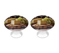 FodPand Paquete de 2 pomos de gabinete de 1.1 pulgadas de un solo agujero, tiradores decorativos para muebles de vino, queso, pasteles, pomos para tocador, cocina, baño, armario, tocador, puerta de