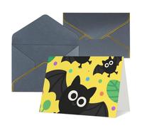 FodPand Tarjetas de felicitación con sobres, tarjetas de cumpleaños de 11,4 x 15,2 cm, tarjeta de aliento a mitad plegable, divertidas postales de murciélago, tarjeta de invitación en blanco para