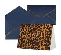 FodPand Tarjetas de felicitación con sobres, tarjetas de cumpleaños de 11,4 x 15,2 cm, tarjeta de aliento de mitad plegada, divertidas postales de guepardo, leopardo, tarjeta de invitación en blanco