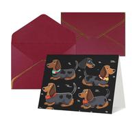 FodPand Tarjetas de felicitación con sobres, tarjetas de cumpleaños de 11,4 x 15,2 cm, tarjeta de aliento a mitad plegada, divertidas postales con texto en inglés "I Love My Dog", tarjeta de