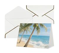 FodPand Tarjetas de felicitación con sobres, tarjetas de cumpleaños de 11,4 x 15,2 cm, tarjeta de aliento a mitad plegable, divertidas postales de árbol del océano, tarjeta de invitación en blanco