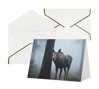 FodPand Tarjetas de felicitación con sobres, tarjetas de cumpleaños de 11,4 x 15,2 cm, tarjeta de aliento a mitad plegable, divertidas postales de animales silvestres del bosque, tarjeta de invitación
