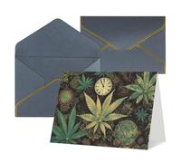 FodPand Tarjetas de felicitación con sobres, tarjetas de cumpleaños de 11,4 x 15,2 cm, tarjeta de aliento de mitad plegada, divertidas postales con texto en inglés "A Puff in Time", tarjeta de